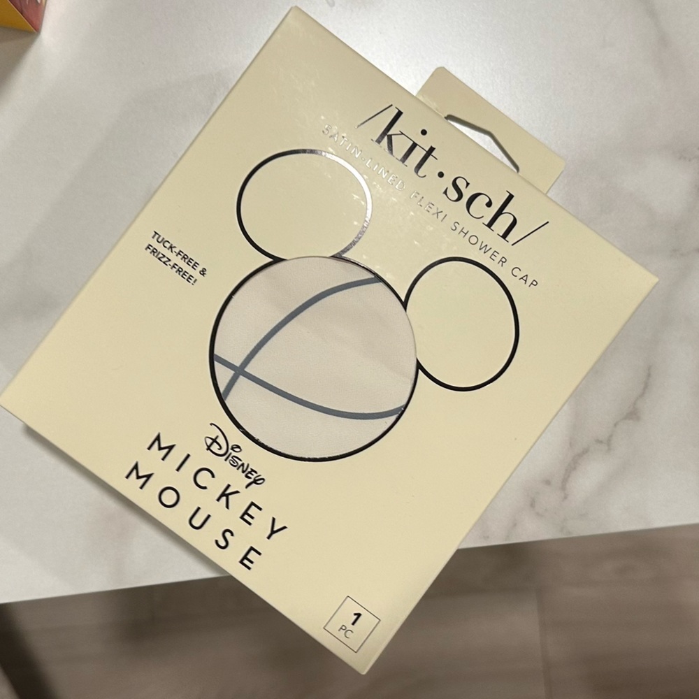 Kitsch Mickey Mouse Shower Cap - Cream
